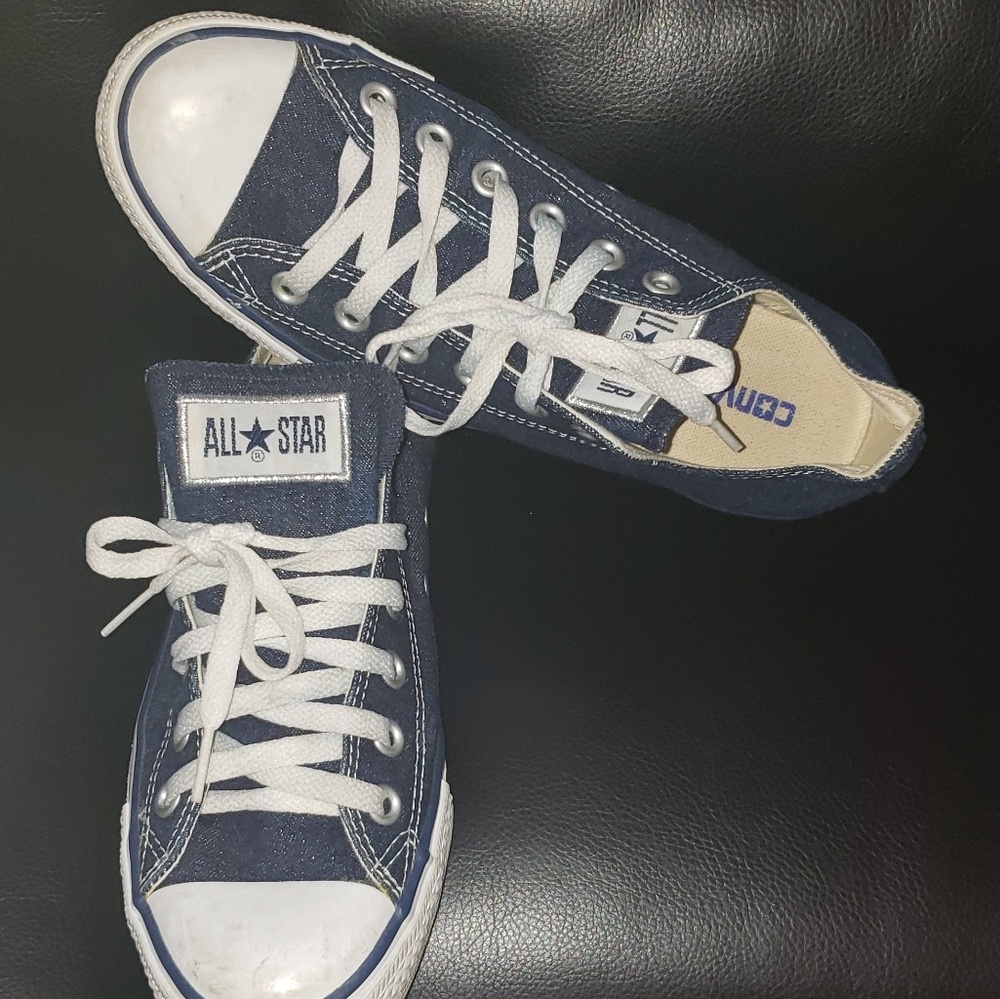 Converse, denim blue sparkles